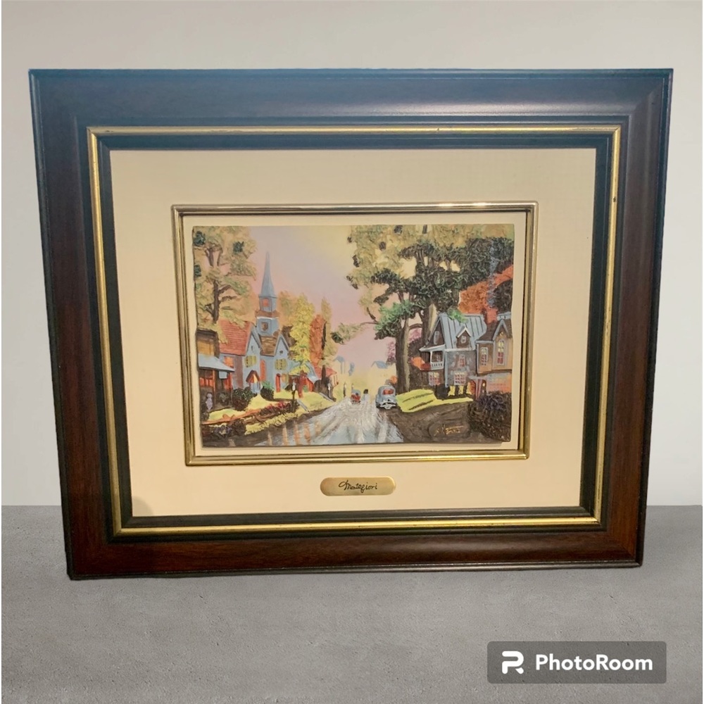 Montefiori Collection Italian Design Signed 3D Framed Art  Street Scene